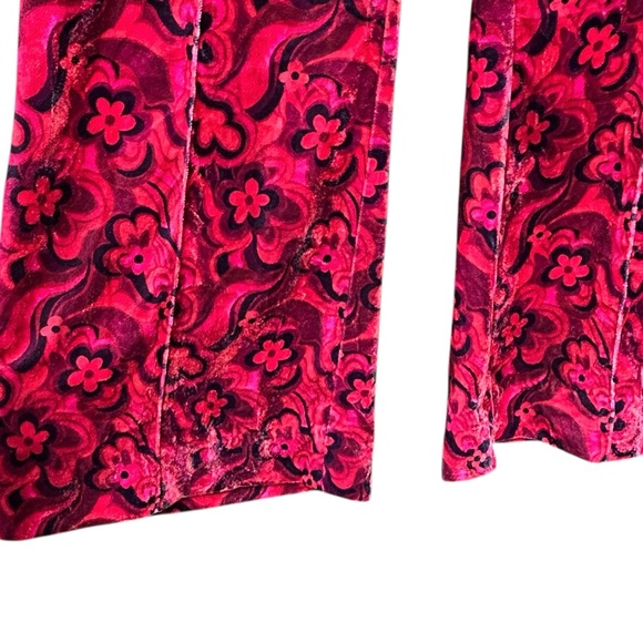 For Love And Lemons Penny Blazer Pants Suit Red Velvet Floral Retro Size S - Picture 13 of 16